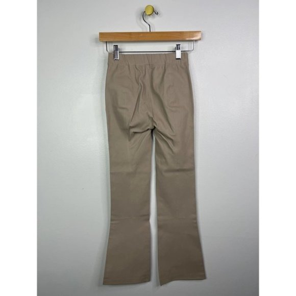 Walter Baker Lori Leather Flare Leg Elastic Waist Pant Women's Dove Size: XS NWT - Picture 7 of 10